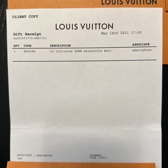 LOUIS VUITTON EMPRIENTE LEATHER BELT - Picture 6 of 6